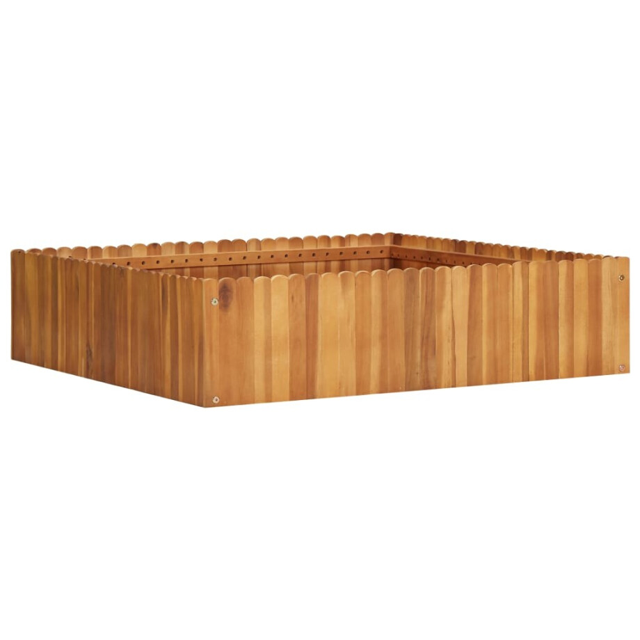 vidaXL Plantenbak verhoogd 100x100x25 cm massief acaciahout afbeelding 1