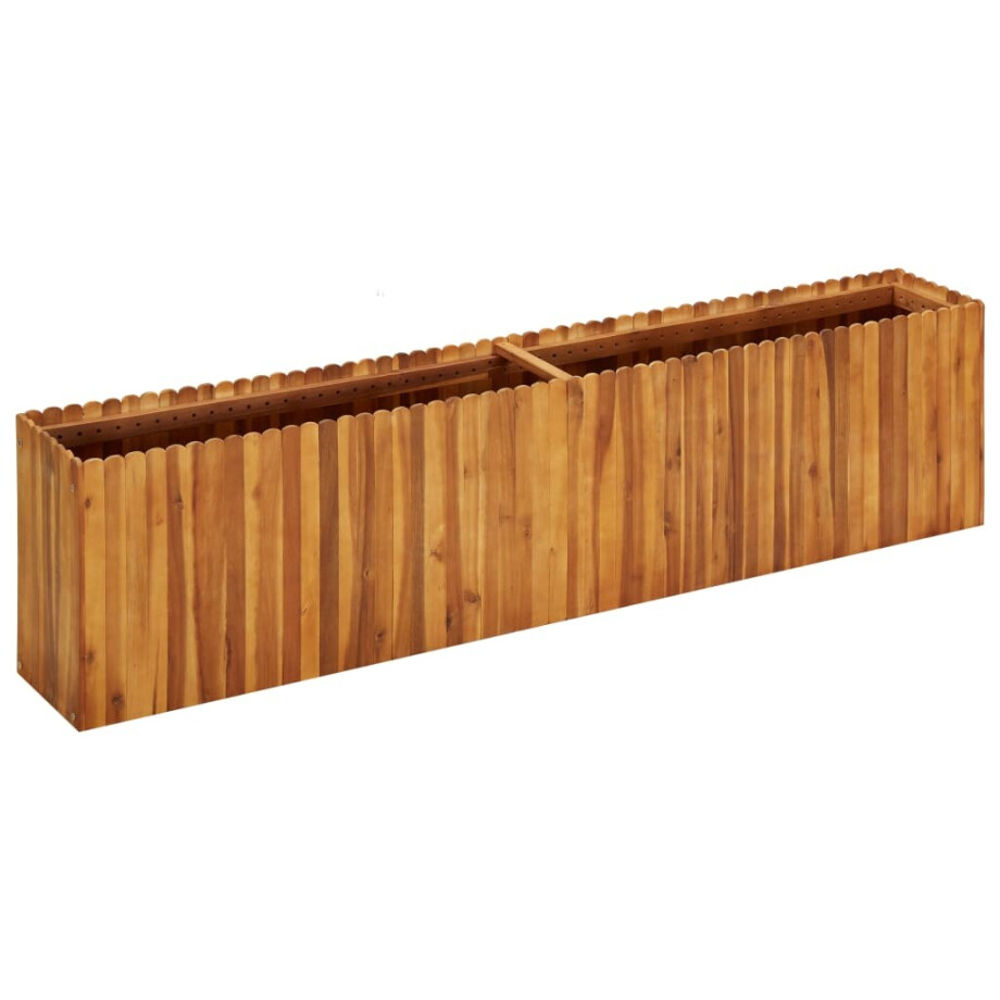 vidaXL Plantenbak verhoogd 200x30x50 cm massief acaciahout afbeelding 1
