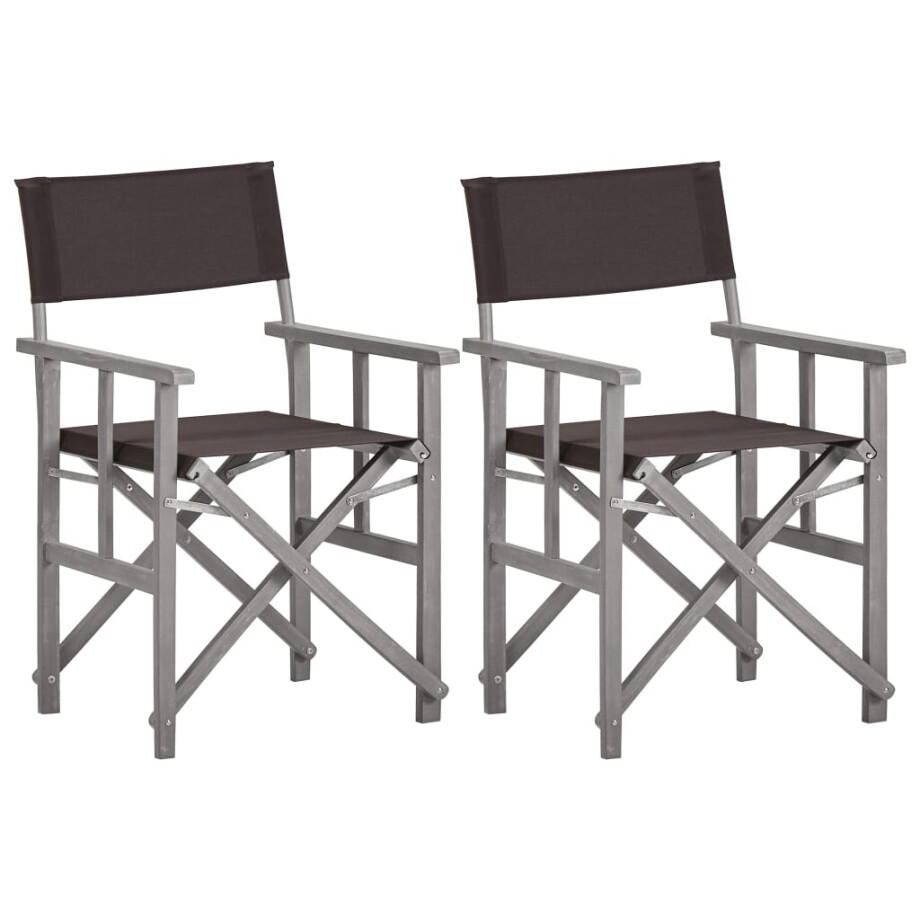 vidaXL Regisseursstoelen 2 st massief acaciahout vidaXL Regisseursstoelen 2 st massief acaciahout afbeelding 1