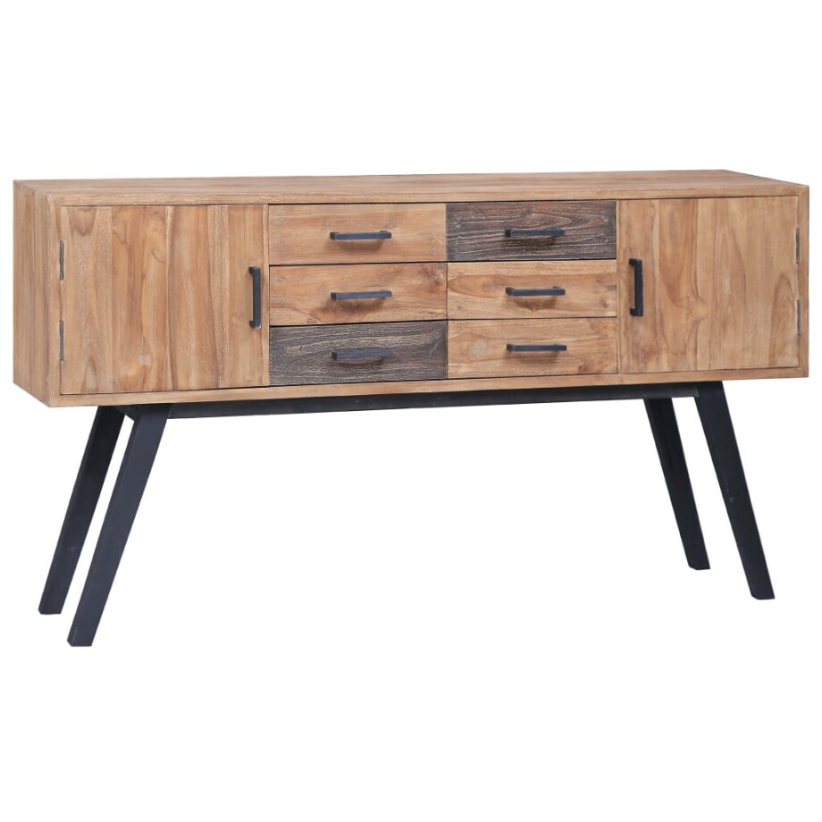 vidaXL Bijzetkast 110x30x75 cm massief teakhout afbeelding 1