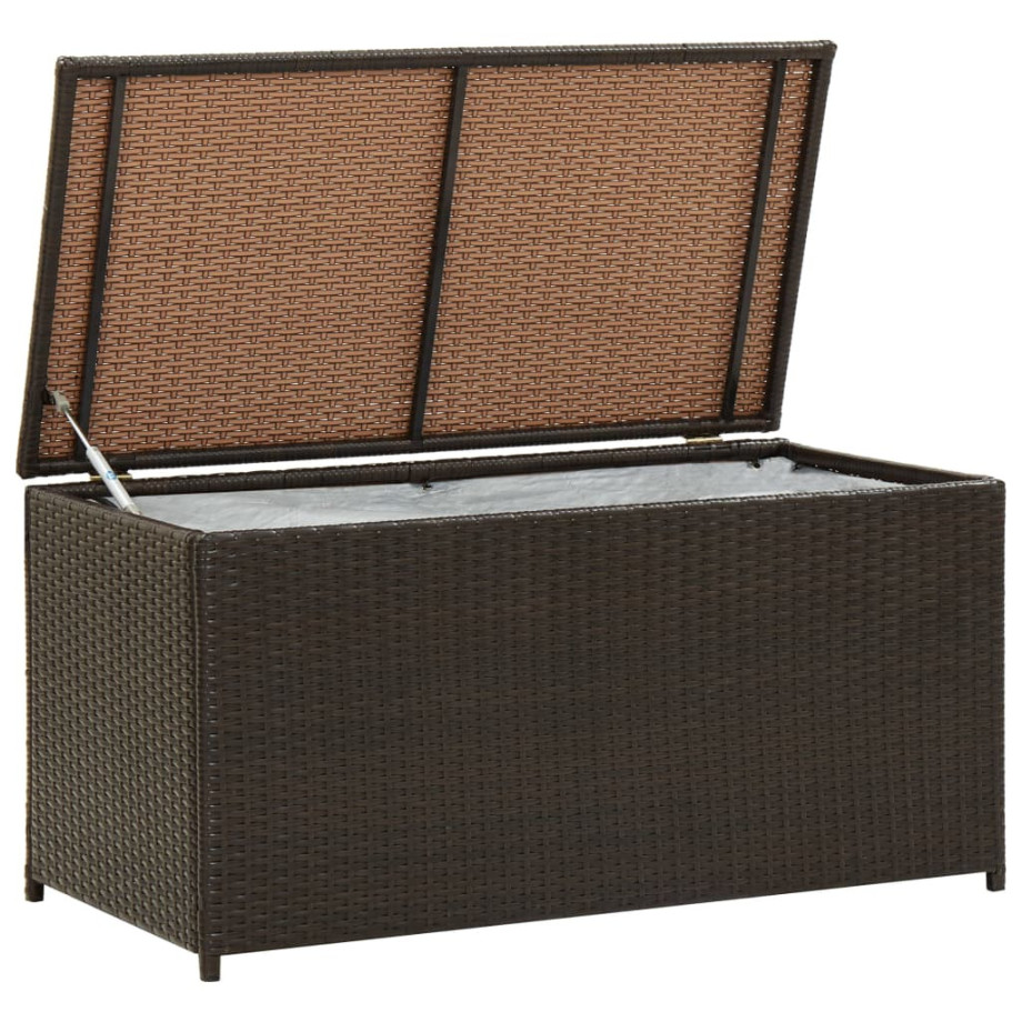 vidaXL Tuinbox 100x50x50 cm poly rattan bruin afbeelding 1