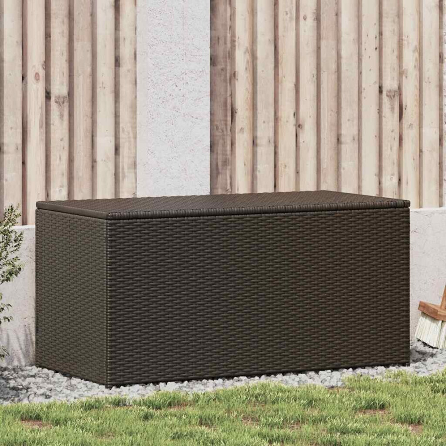 vidaXL Tuinbox 100x50x50 cm poly rattan bruin vidaXL Tuinbox 100x50x50 cm poly rattan bruin afbeelding 1