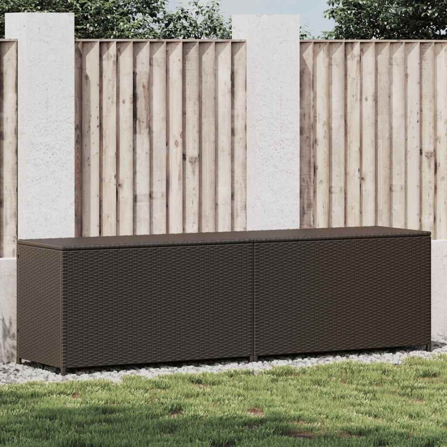 vidaXL Tuinbox 200x50x60 cm poly rattan bruin vidaXL Tuinbox 200x50x60 cm poly rattan bruin afbeelding 1