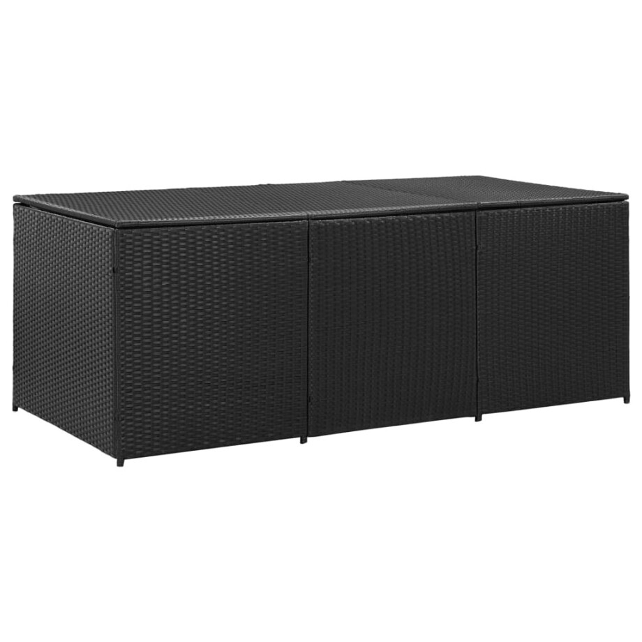 vidaXL Tuinbox 180x90x70 cm poly rattan zwart afbeelding 1