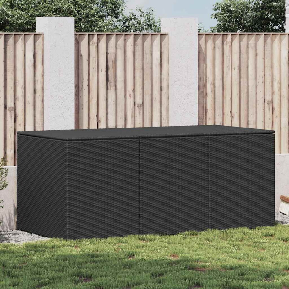 vidaXL Tuinbox 180x90x70 cm poly rattan zwart afbeelding 1