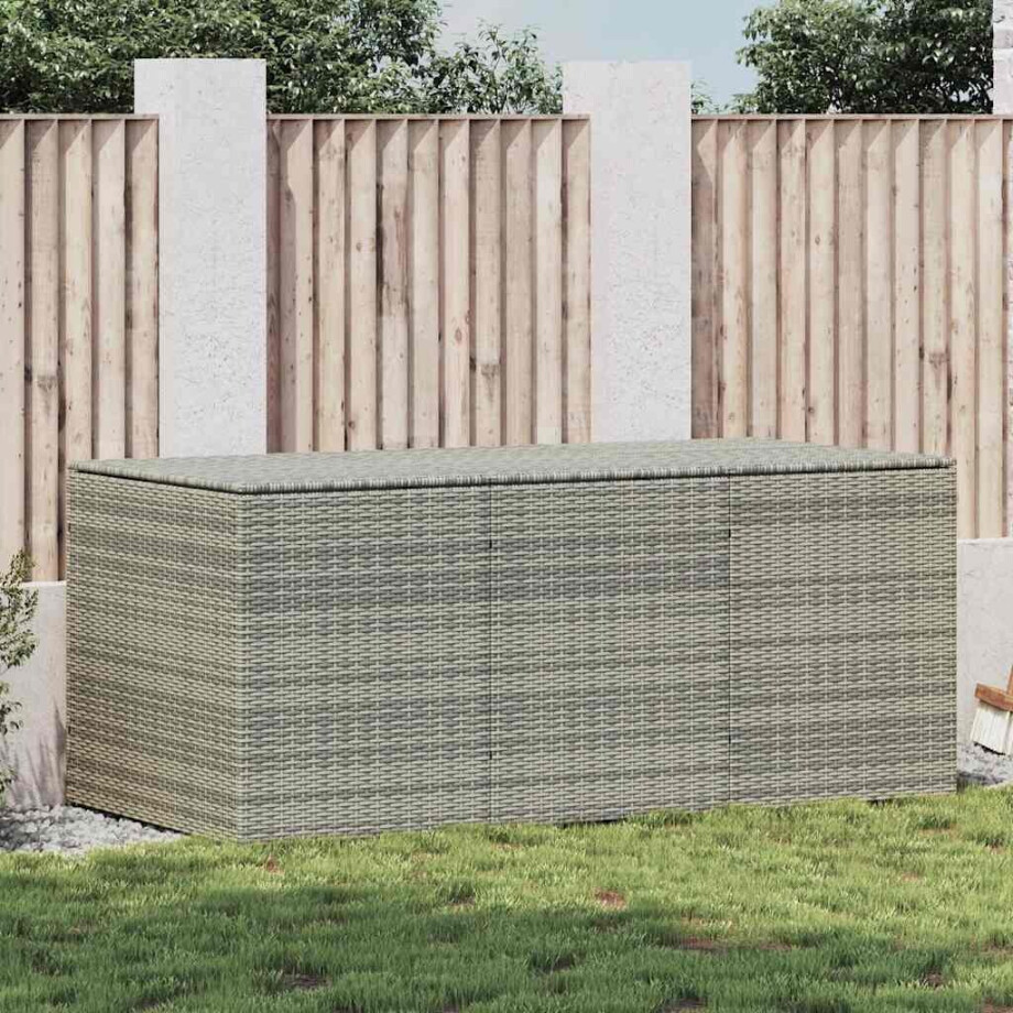 vidaXL Tuinbox 180x90x70 cm poly rattan grijs vidaXL Tuinbox 180x90x70 cm poly rattan grijs afbeelding 1