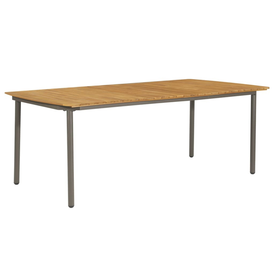 vidaXL Tuintafel 200x100x72 cm massief acaciahout en staal afbeelding 1