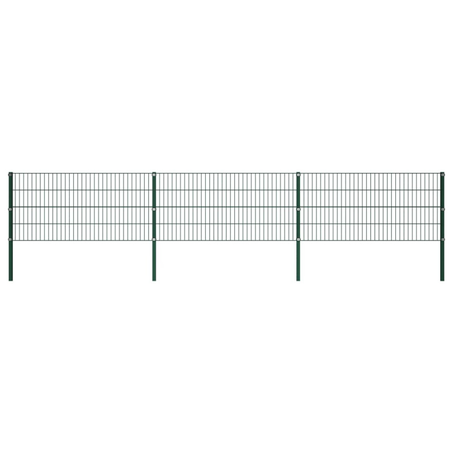 vidaXL Schuttingpaneel met palen ijzer 522x80 cm groen afbeelding 1