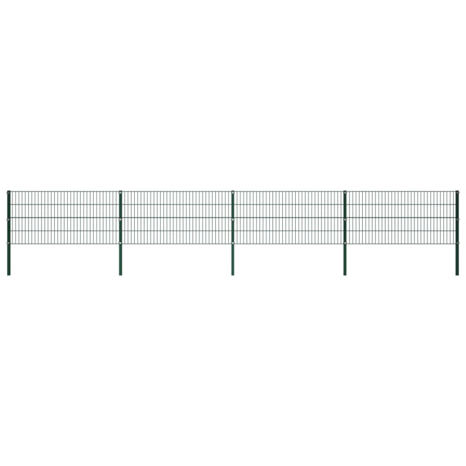 vidaXL Schuttingpaneel met palen ijzer 694,5x80 cm groen vidaXL Schuttingpaneel met palen ijzer 694,5x80 cm groen afbeelding 1