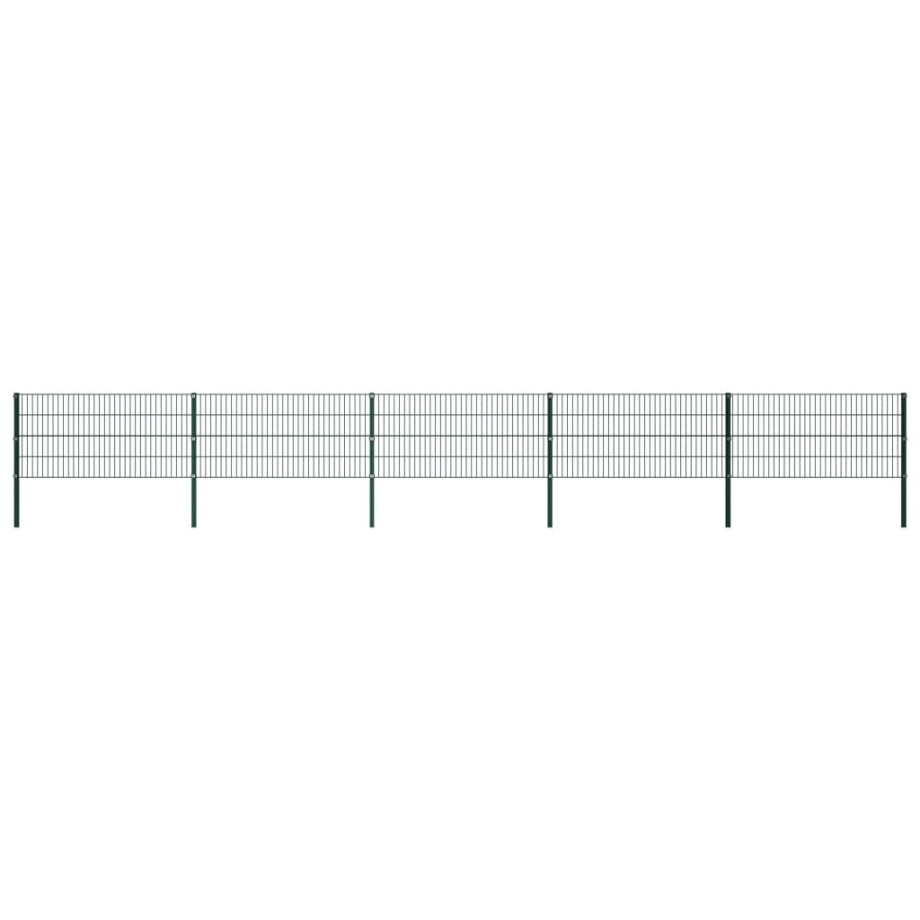 vidaXL Schuttingpaneel met palen ijzer 867x80 cm groen afbeelding 1