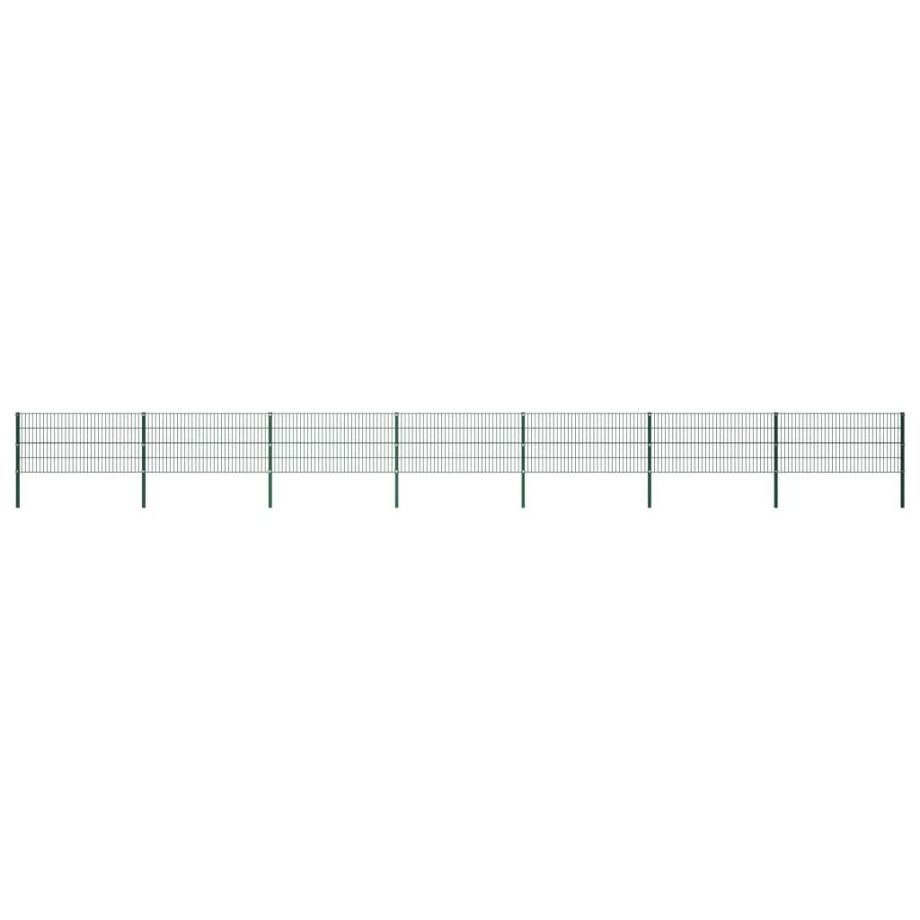 vidaXL Schuttingpaneel met palen ijzer 1212x80 cm groen afbeelding 1