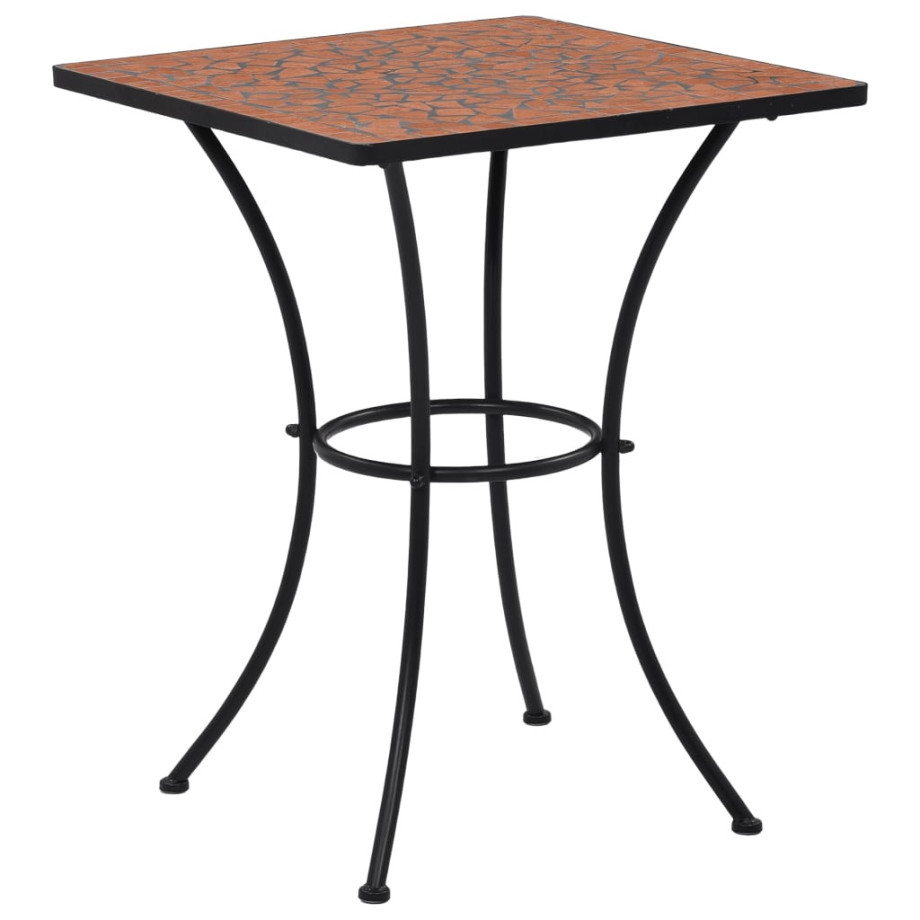 vidaXL Bistrotafel mozaïek 60 cm keramiek terracottakleurig afbeelding 1