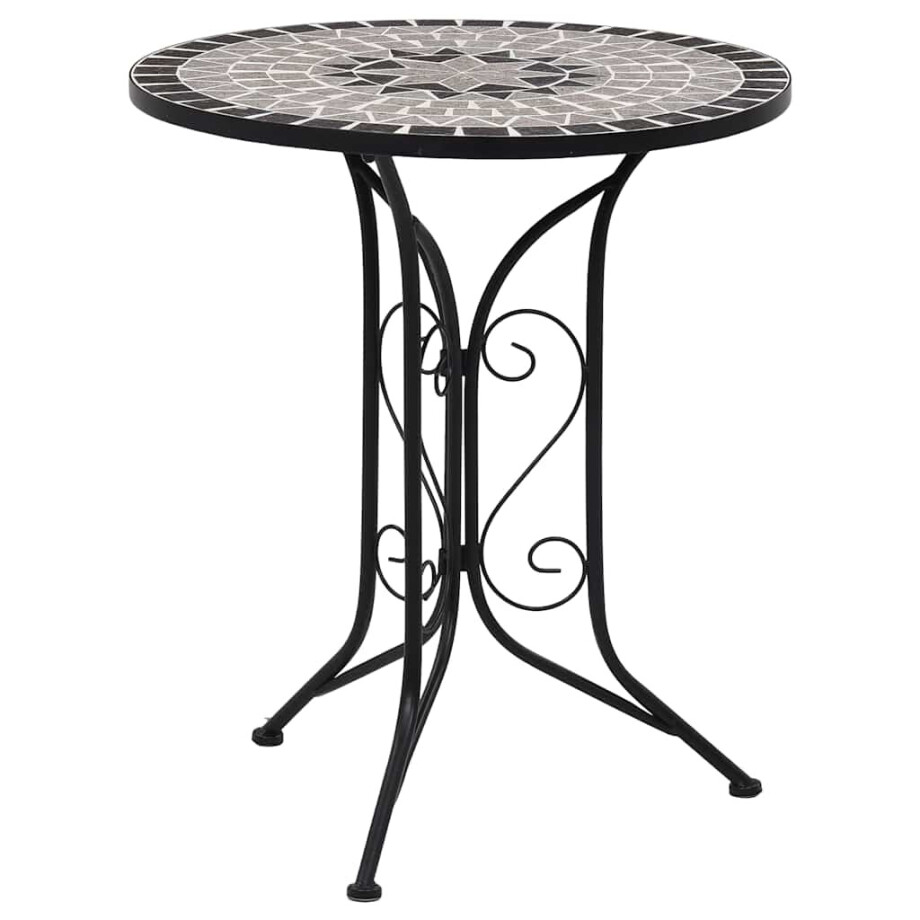 vidaXL Bistrotafel mozaïek 60 cm keramiek grijs vidaXL Bistrotafel mozaïek 60 cm keramiek grijs afbeelding 1