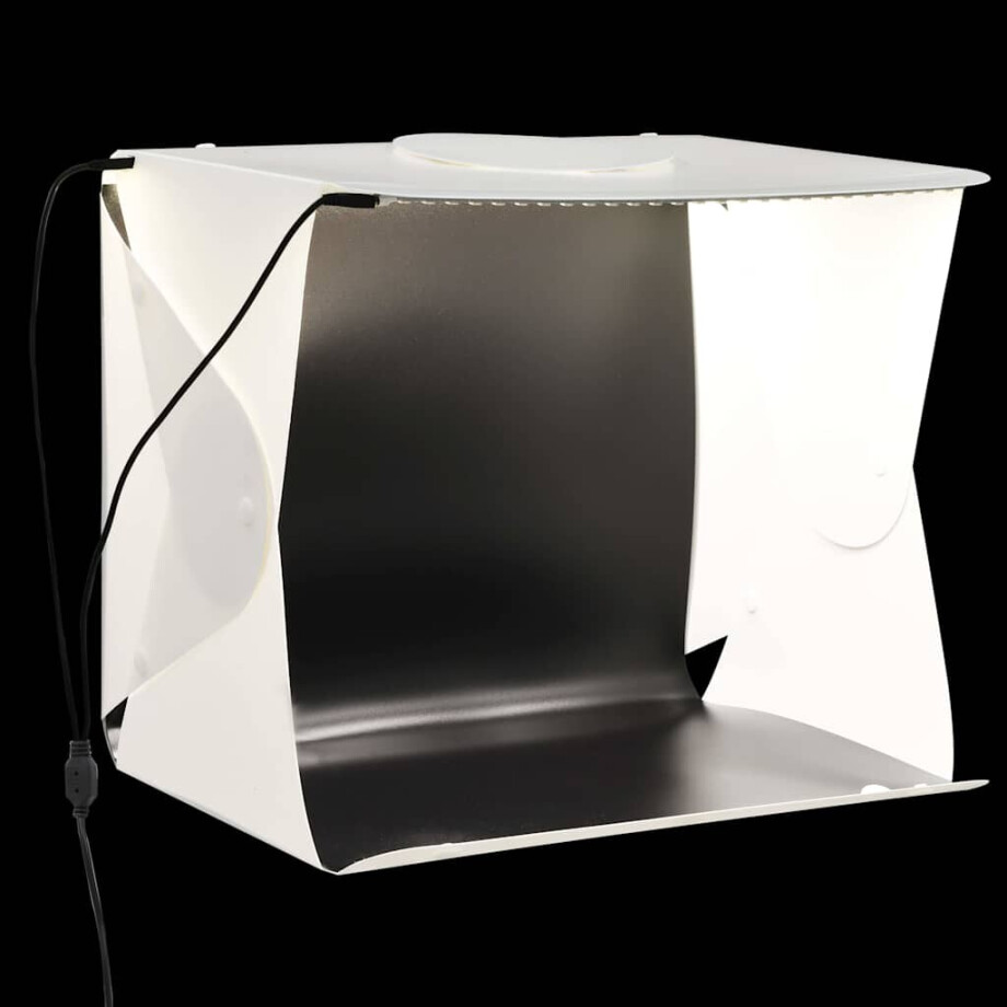 vidaXL Foto-opnamebox met LED inklapbaar 40x34x37 cm kunststof wit afbeelding 1