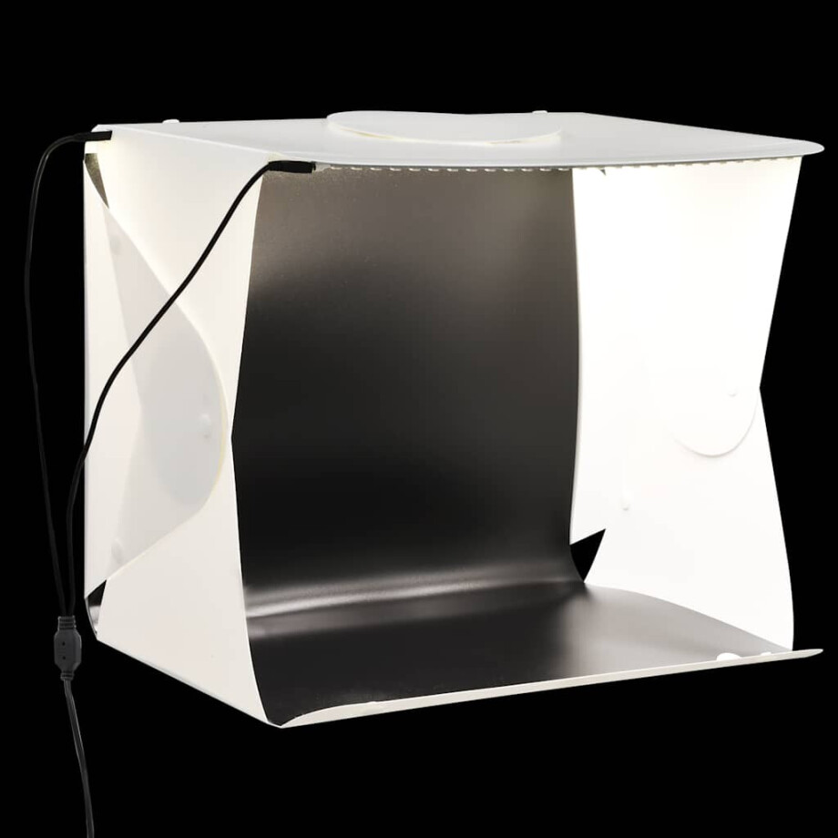 vidaXL Foto-opnamebox met LED inklapbaar 40x34x37 cm kunststof wit vidaXL Foto-opnamebox met LED inklapbaar 40x34x37 cm kunststof wit afbeelding 1