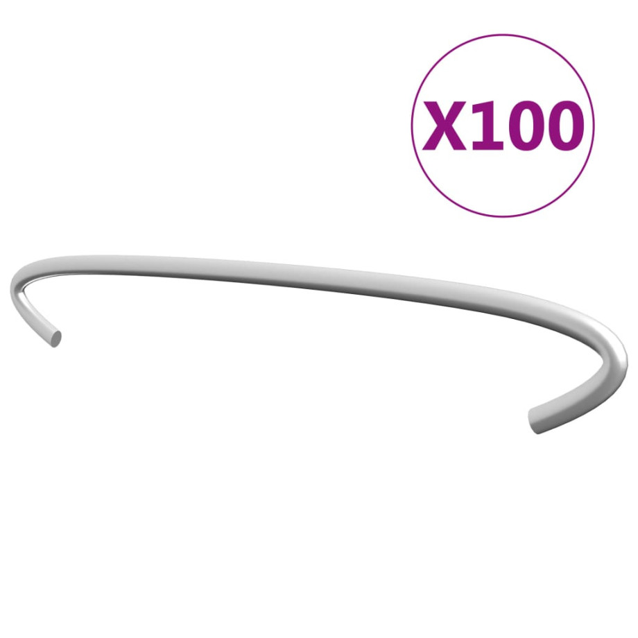 vidaXL Gabionhaken 100 st 20 cm gegalvaniseerd staal afbeelding 1