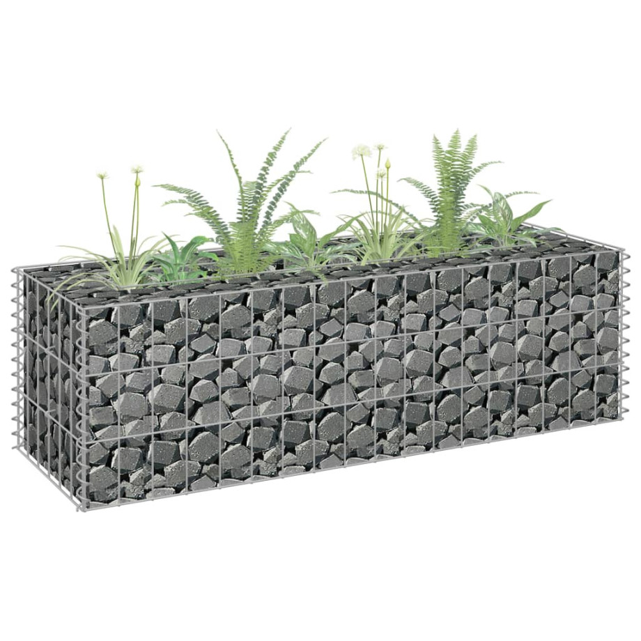 vidaXL Gabion plantenbak verhoogd 90x30x30 cm gegalvaniseerd staal afbeelding 1
