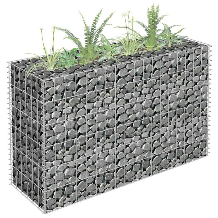 vidaXL Gabion plantenbak verhoogd 90x30x60 cm gegalvaniseerd staal vidaXL Gabion plantenbak verhoogd 90x30x60 cm gegalvaniseerd staal afbeelding 1
