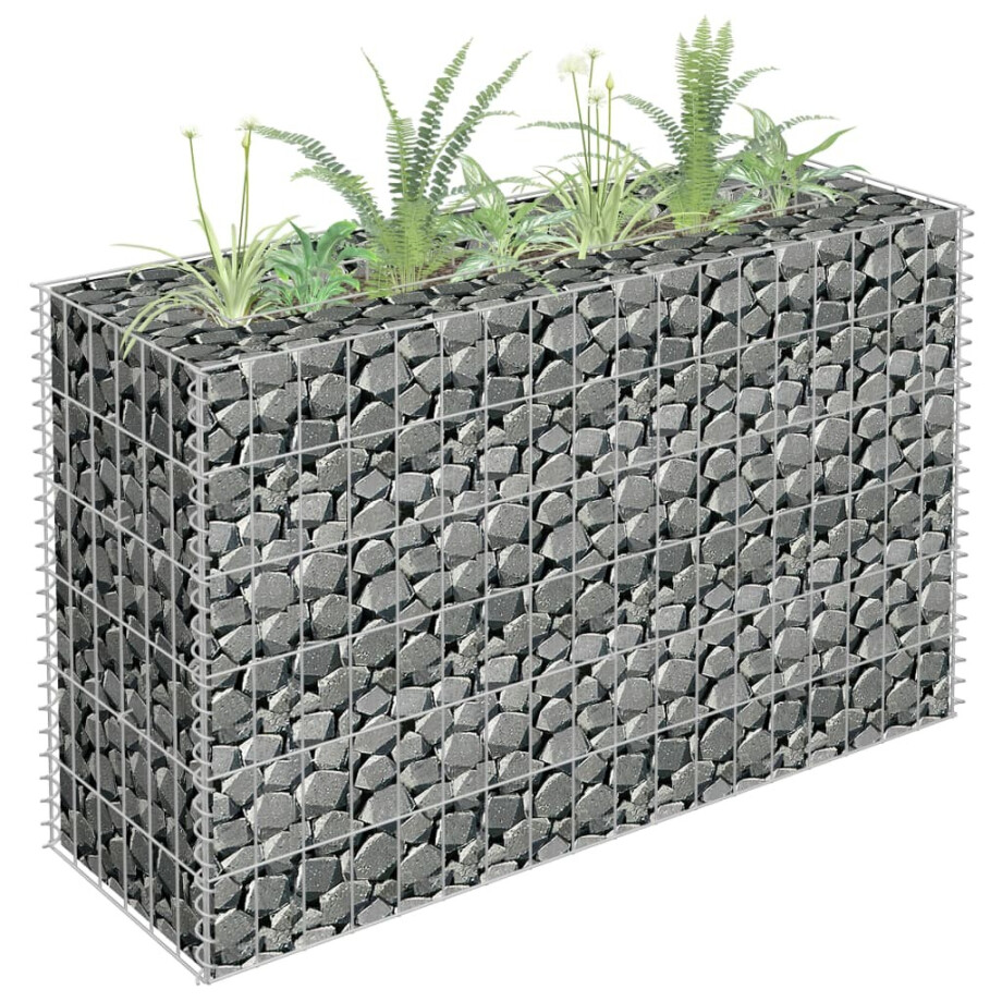vidaXL Gabion plantenbak verhoogd 90x30x60 cm gegalvaniseerd staal afbeelding 1