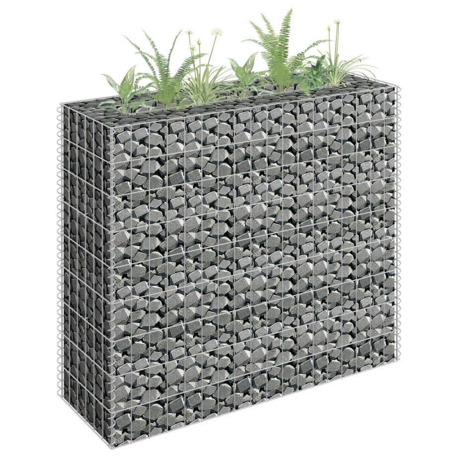 vidaXL Gabion plantenbak verhoogd 90x30x90 cm gegalvaniseerd staal afbeelding 1