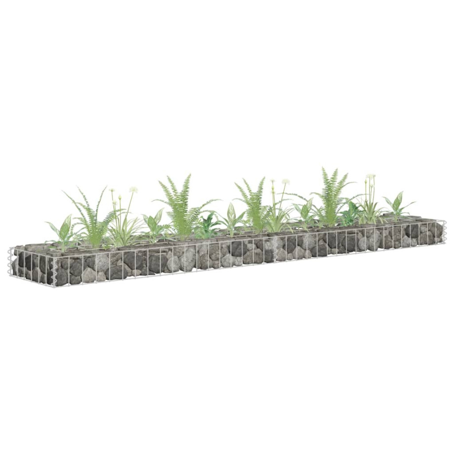 vidaXL Gabion plantenbak verhoogd 180x30x10 cm gegalvaniseerd staal afbeelding 1