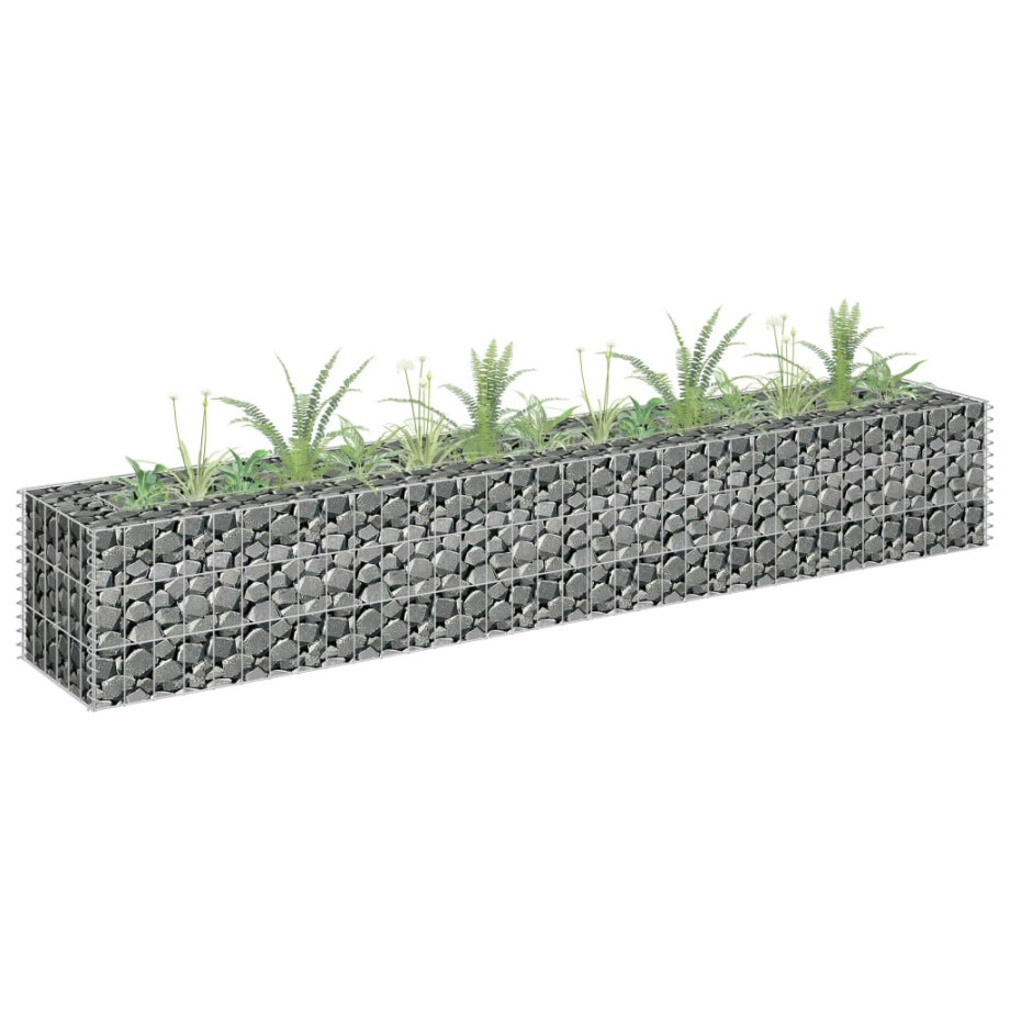 vidaXL Gabion plantenbak verhoogd 180x30x30 cm gegalvaniseerd staal afbeelding 1