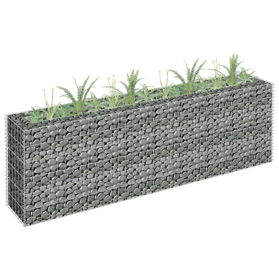 vidaXL Gabion plantenbak verhoogd 180x30x60 cm gegalvaniseerd staal afbeelding 1