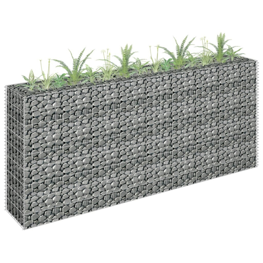 vidaXL Gabion plantenbak verhoogd 180x30x90 cm gegalvaniseerd staal afbeelding 1