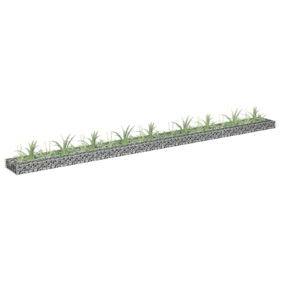 vidaXL Gabion plantenbak verhoogd 360x30x10 cm gegalvaniseerd staal afbeelding 1