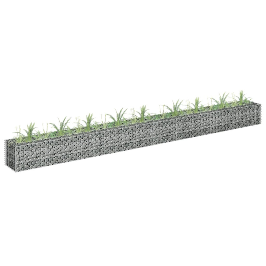 vidaXL Gabion plantenbak verhoogd 360x30x30 cm gegalvaniseerd staal afbeelding 1
