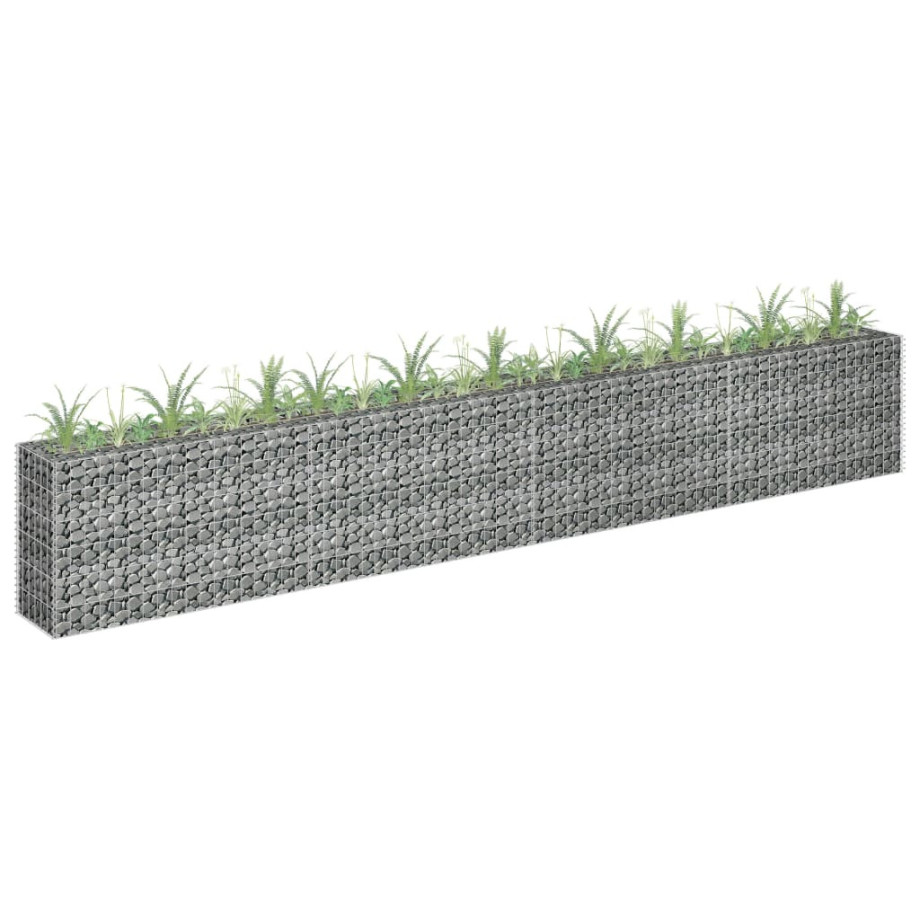 vidaXL Gabion plantenbak verhoogd 360x30x60 cm gegalvaniseerd staal afbeelding 1