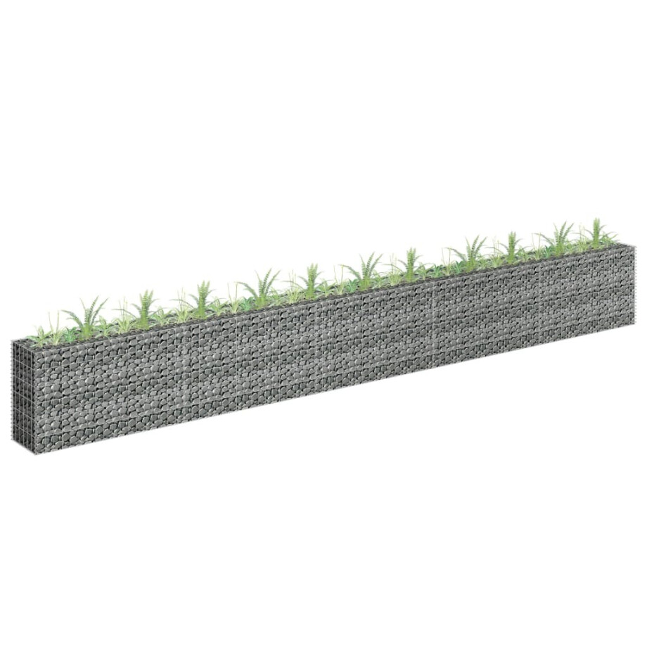 vidaXL Gabion plantenbak verhoogd 450x30x60 cm gegalvaniseerd staal afbeelding 1