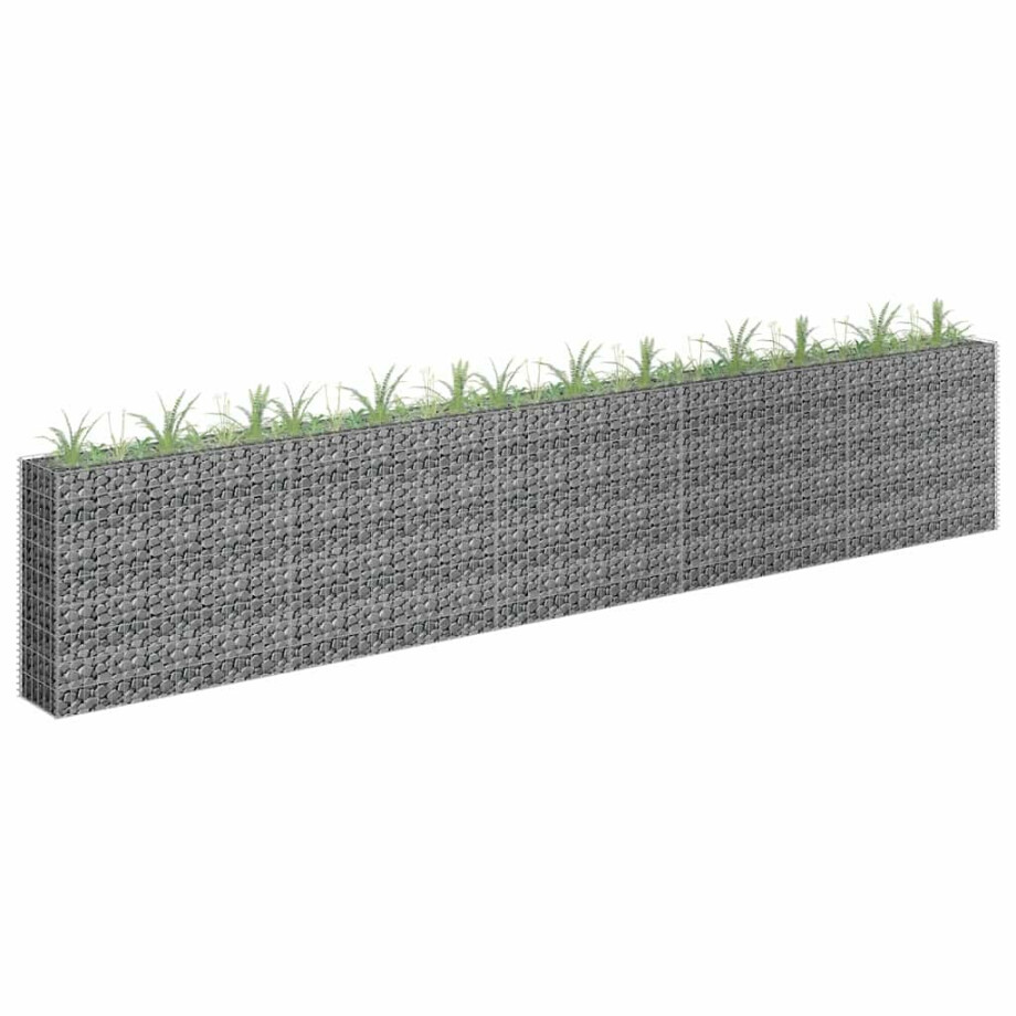 vidaXL Gabion plantenbak verhoogd 450x30x90 cm gegalvaniseerd staal afbeelding 1