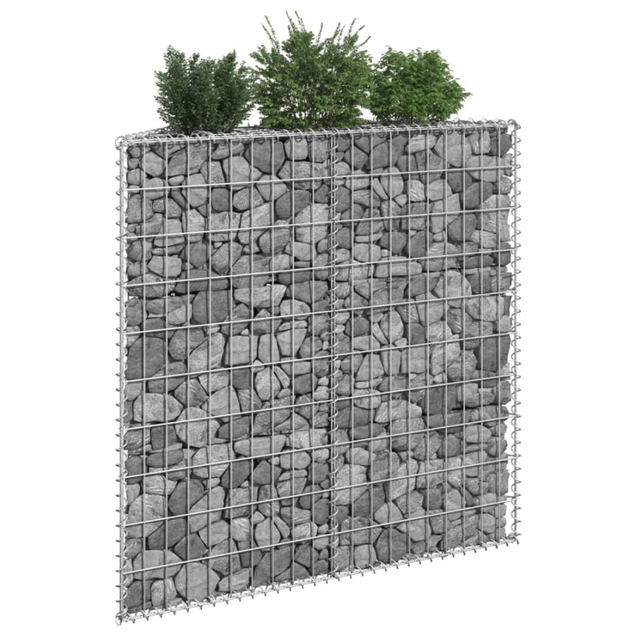 vidaXL Gabion plantenbak trapezium 100x20x100 cm gegalvaniseerd staal afbeelding 1