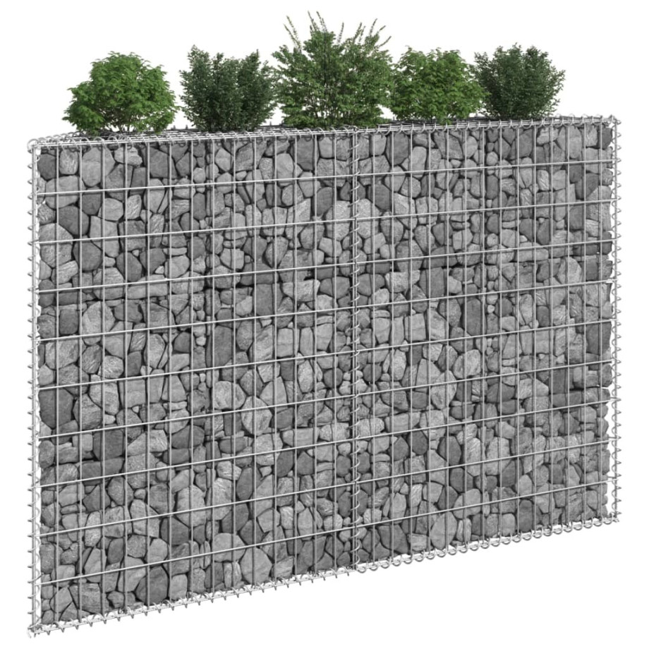 vidaXL Gabion plantenbak trapezium 150x20x100 cm gegalvaniseerd staal afbeelding 1