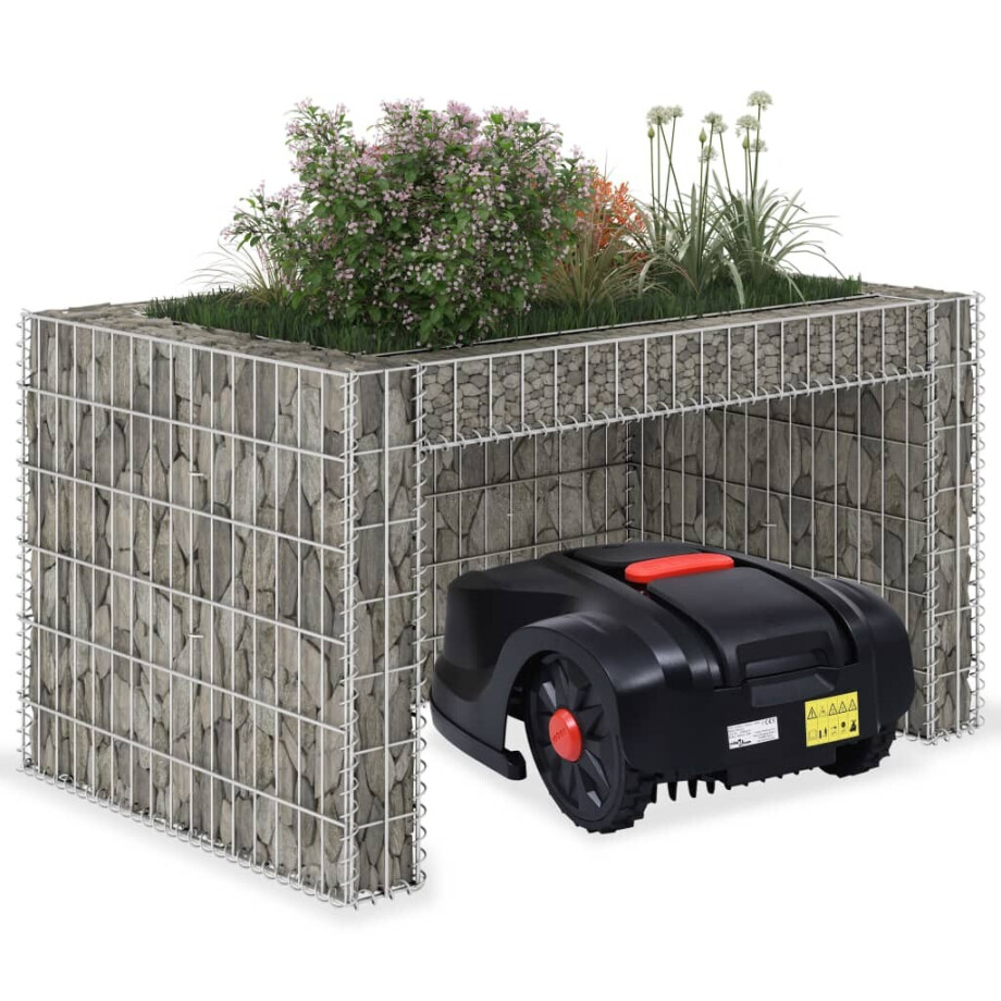vidaXL Grasmaaieroverkapping met plantenbak 110x80x60cm staaldraad afbeelding 1