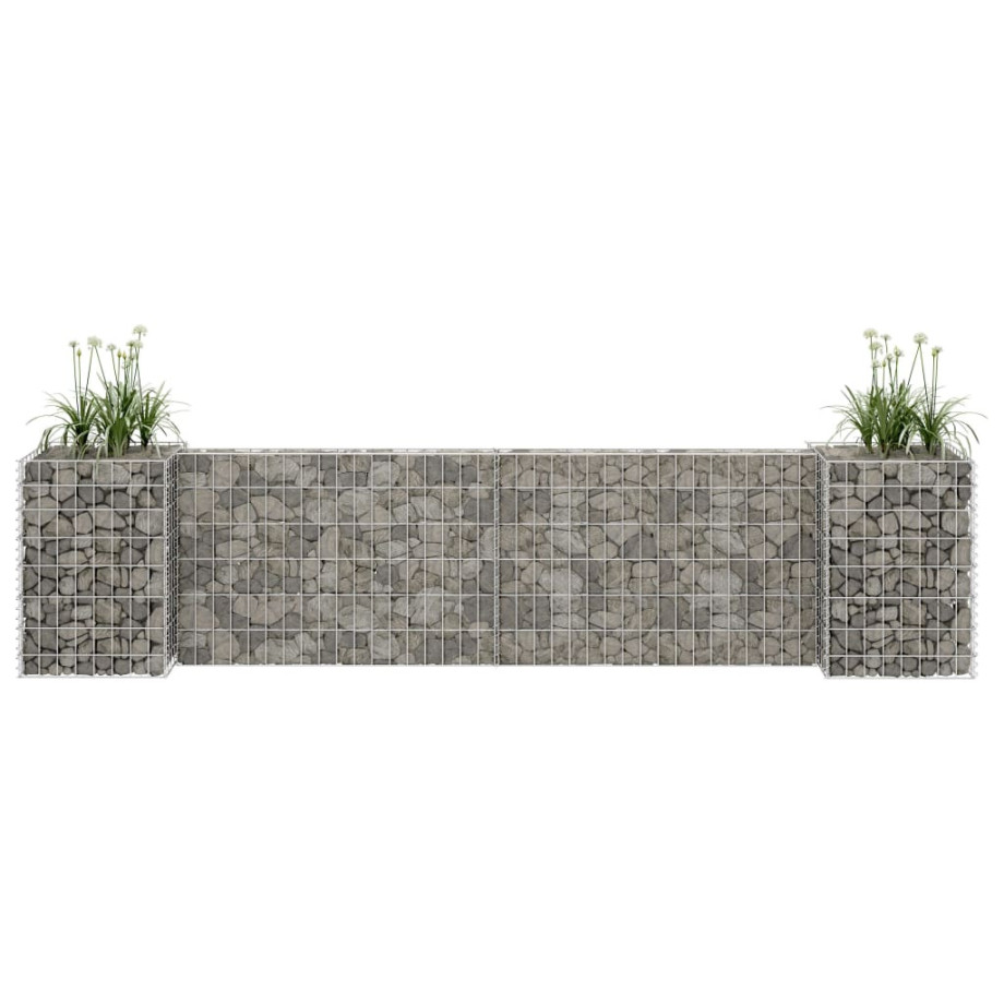 vidaXL Gabion plantenbak H-vormig 260x40x60 cm staaldraad afbeelding 1