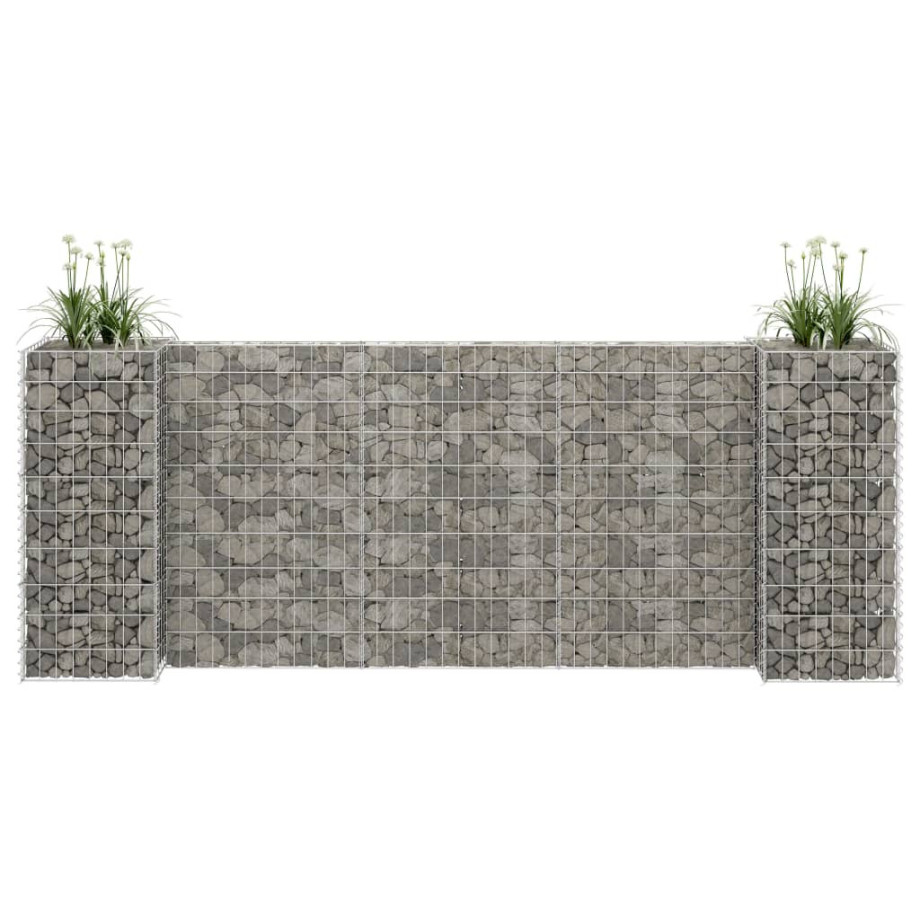 vidaXL Gabion plantenbak H-vormig 260x40x100 cm staaldraad afbeelding 1
