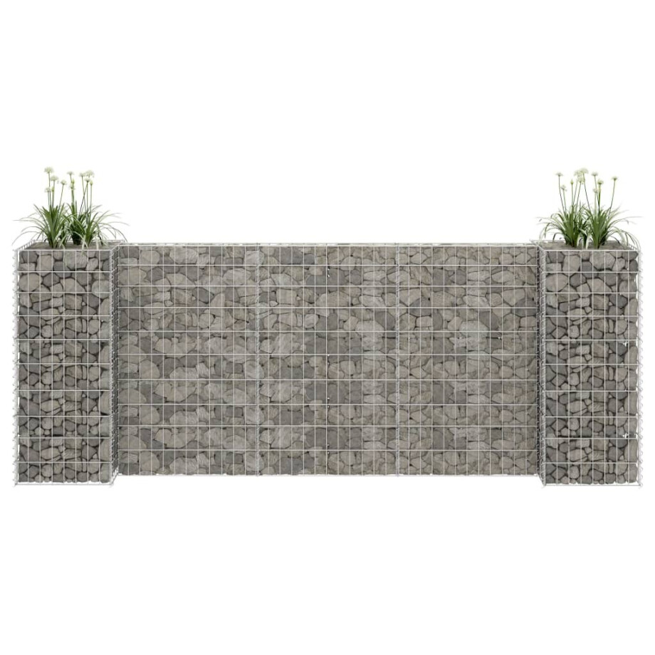 vidaXL Gabion plantenbak H-vormig 260x40x100 cm staaldraad afbeelding 1