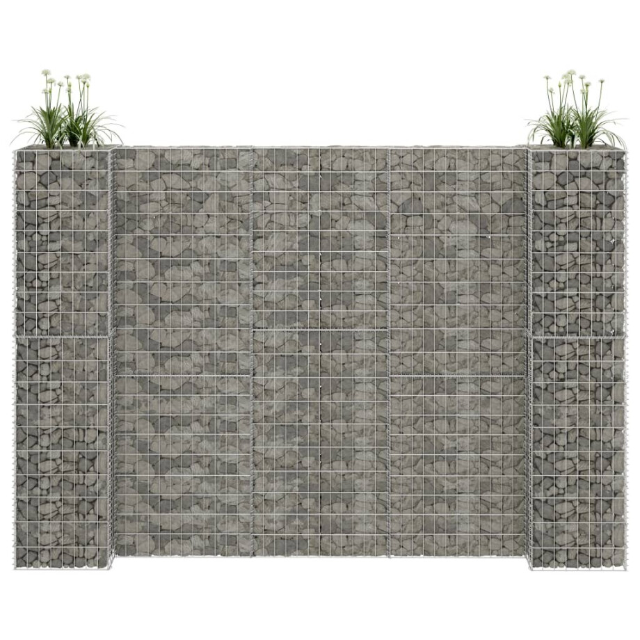 vidaXL Gabion plantenbak H-vormig 260x40x180 cm staaldraad afbeelding 1