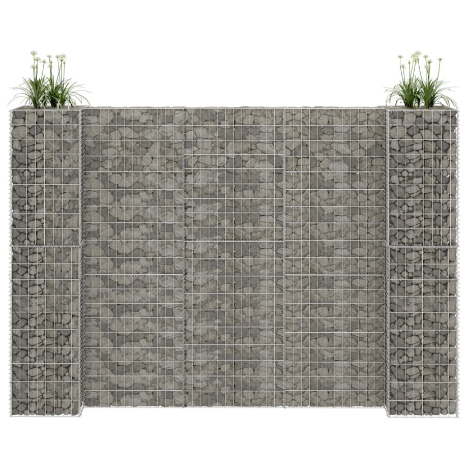 vidaXL Gabion plantenbak H-vormig 260x40x200 cm staaldraad afbeelding 1