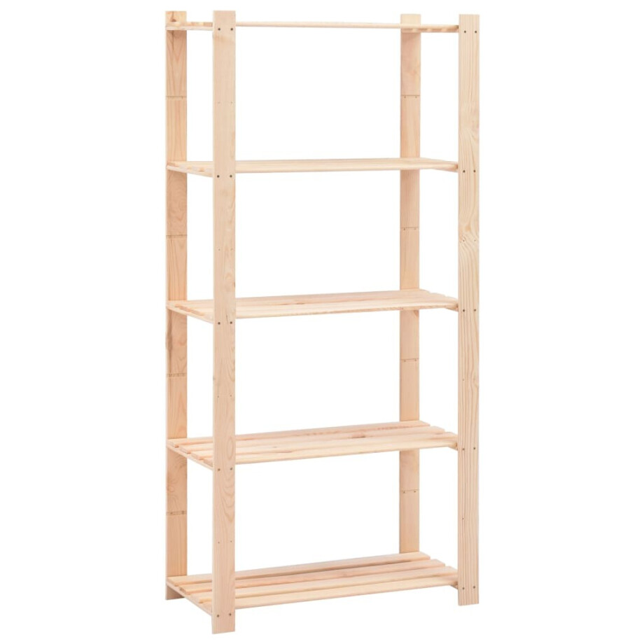 vidaXL Opbergrek 5-laags 80x38x170 cm massief grenenhout 250 kg vidaXL Opbergrek 5-laags 80x38x170 cm massief grenenhout 250 kg afbeelding 1