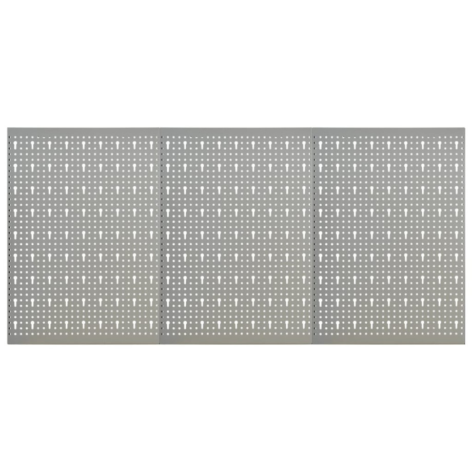 vidaXL Gaatjespaneel wandgemonteerd 3 st 40x58 cm staal vidaXL Gaatjespaneel wandgemonteerd 3 st 40x58 cm staal afbeelding 1