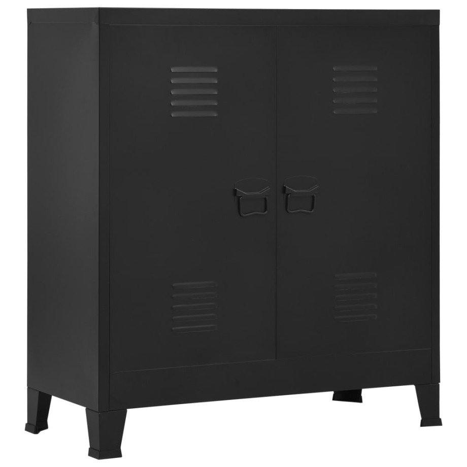 vidaXL Opbergkast industrieel 90x40x100 cm staal zwart afbeelding 1