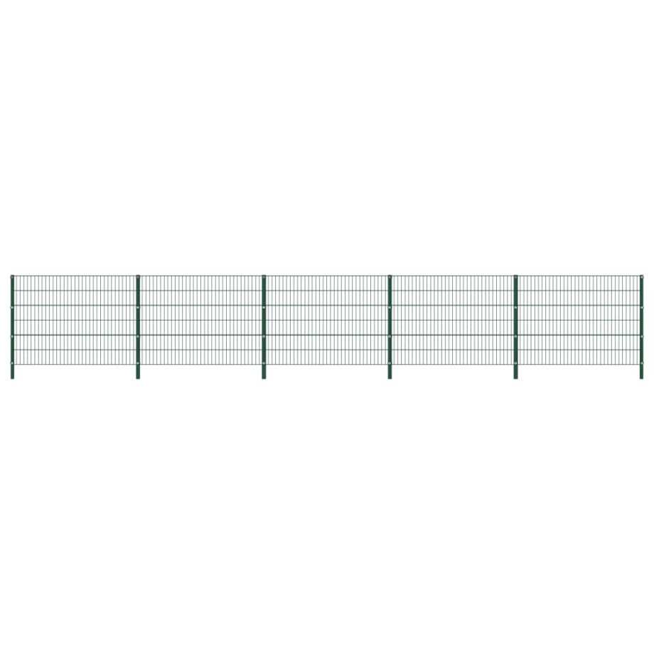 vidaXL Schuttingpaneel met palen 8,5x1,2 m ijzer groen afbeelding 1