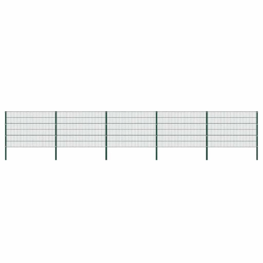 vidaXL Schuttingpaneel met palen ijzer 867x120 cm groen afbeelding 1