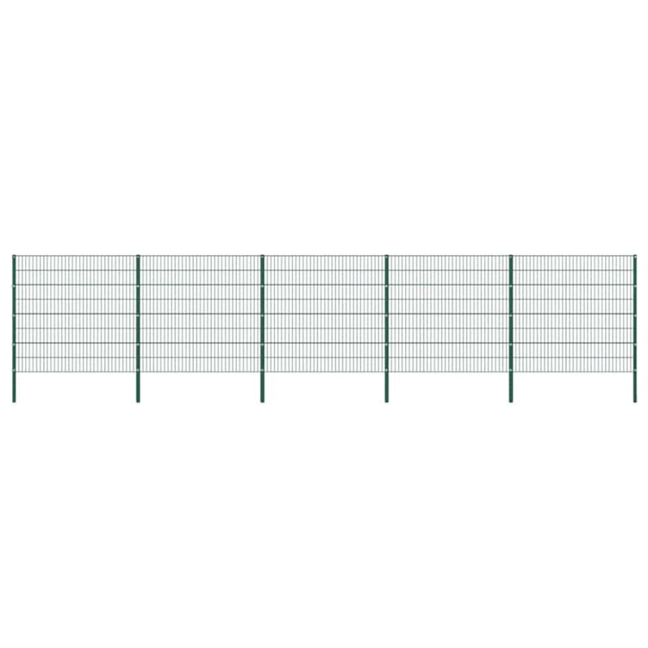 vidaXL Schuttingpaneel met palen ijzer 867x160 cm groen vidaXL Schuttingpaneel met palen ijzer 867x160 cm groen afbeelding 1