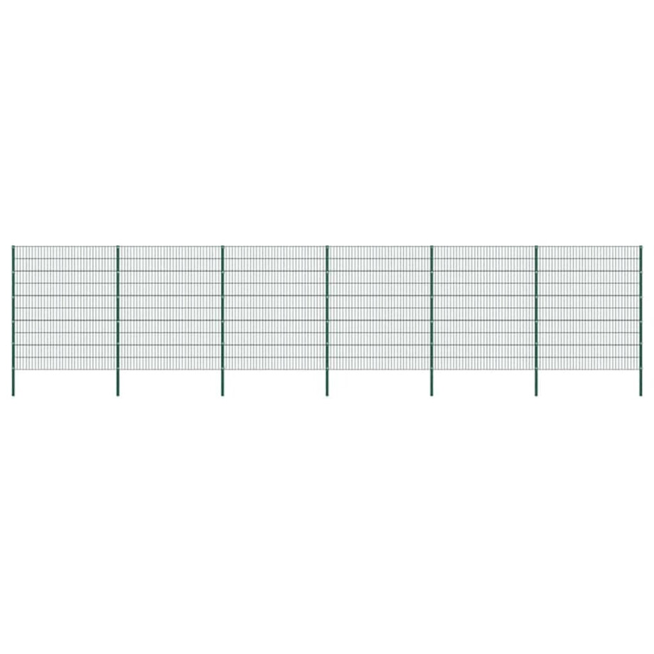 vidaXL Schuttingpaneel met palen ijzer 1040x200 cm groen afbeelding 1