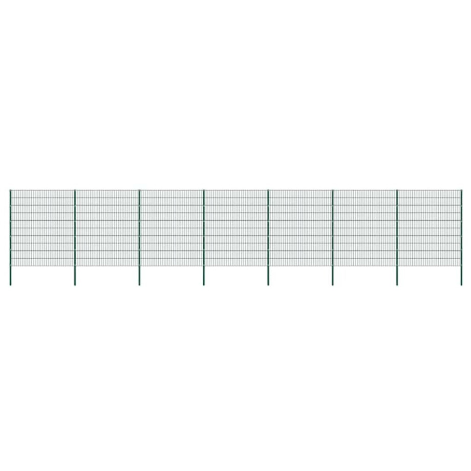 vidaXL Schuttingpaneel met palen ijzer 1212x200 cm groen afbeelding 1