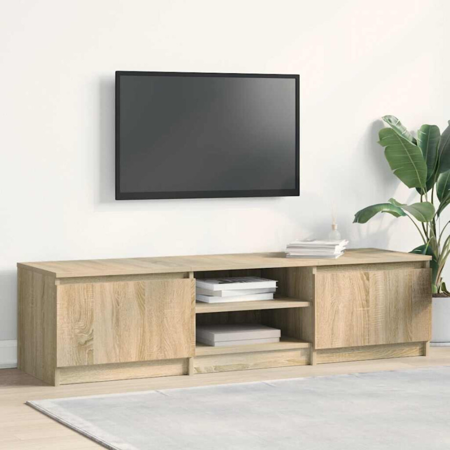 vidaXL Tv-meubel 140x40x35,5 cm bewerkt hout sonoma eikenkleurig afbeelding 1
